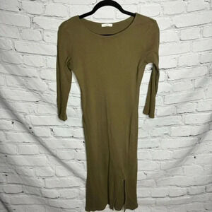 Calliope 3/4 Sleeve Midi Dress Olive Green Women’s size Large